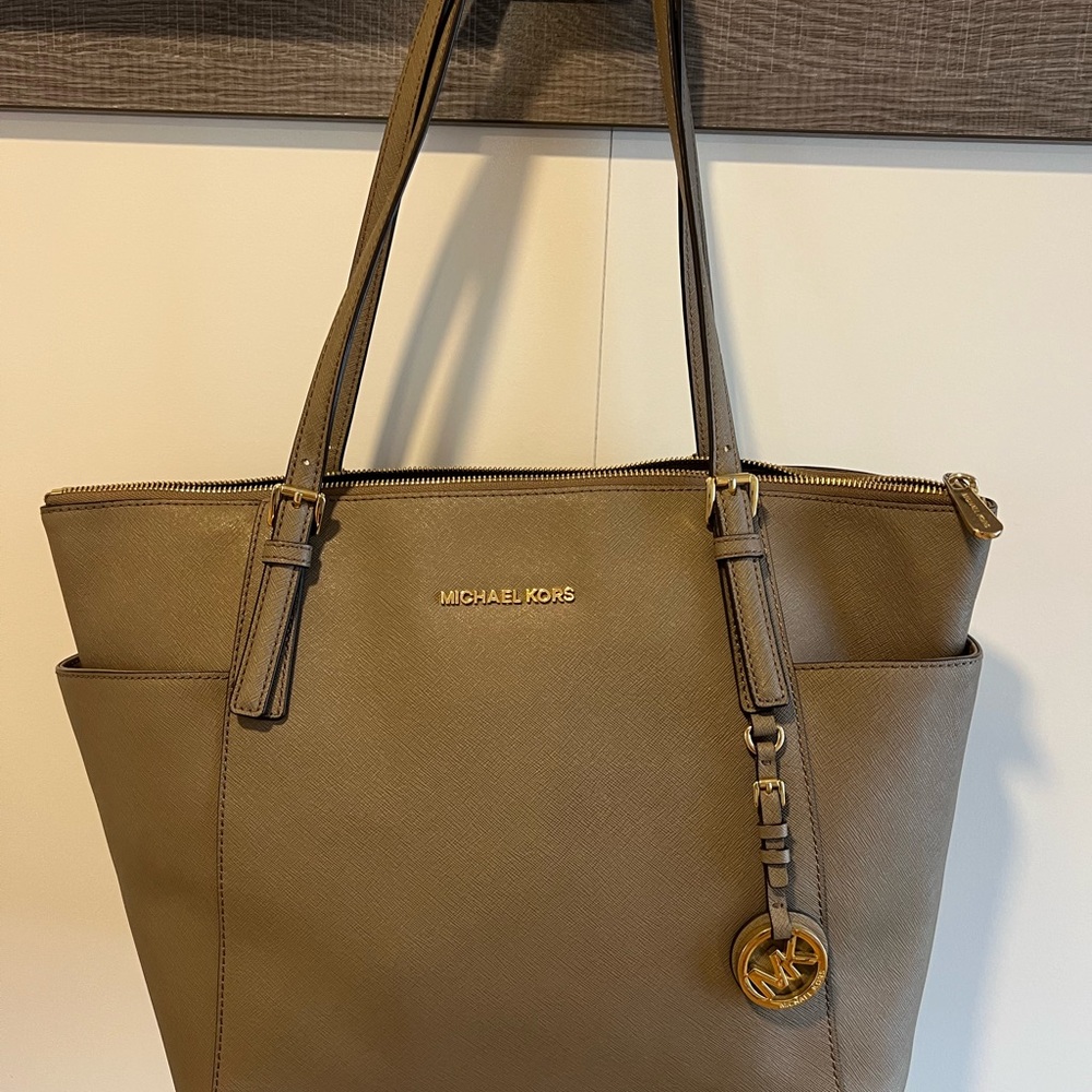 Michael Kors Tan Tote Bag with Silver Hardware